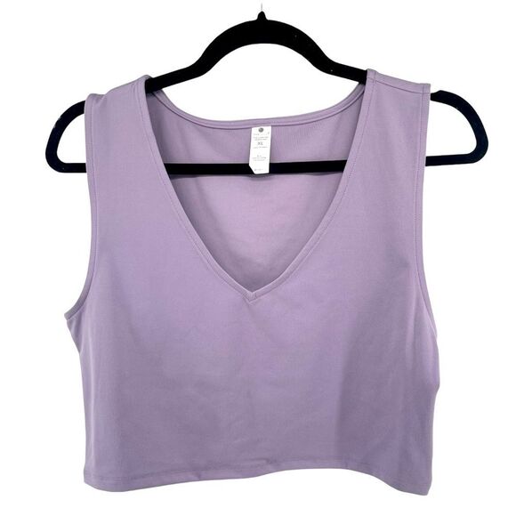 Yogalicious Women’s Lavender Grey Pure Cloud Lola V-Neck Muscle Tank XL - Picture 1 of 8